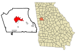 Coweta County Georgia Incorporated and Unincorporated areas Newnan Highlighted